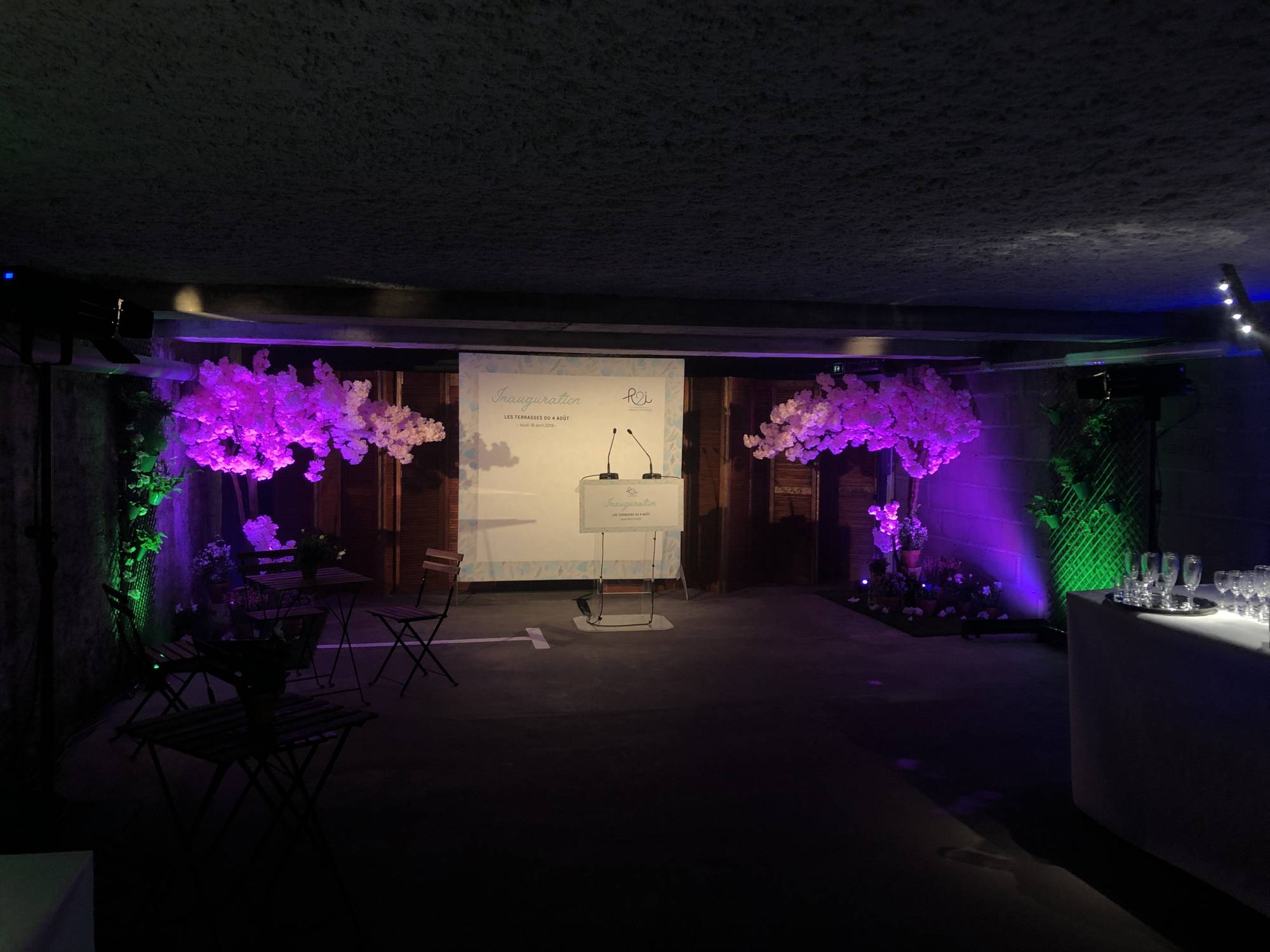 location lumière projecteur pour inauguration bâtiment Villeurbanne L&Db